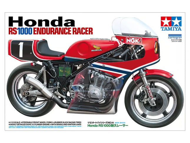 14014 Tamiya 1/12 Scale Model Bike Kit Honda RS1000 Endurance Racer