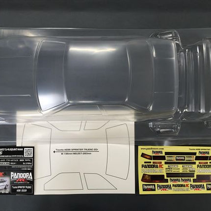 Pandora RC 1/10 Drift Car Body Set Toyota AE86 Sprinter Trueno Hachiroku PAB-3176 JDM D1GP Tokyo Drift TRD