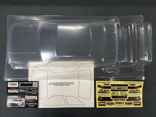 Pandora RC 1/10 Drift Car Body Set Toyota AE86 Sprinter Trueno Hachiroku PAB-3176 JDM D1GP Tokyo Drift TRD