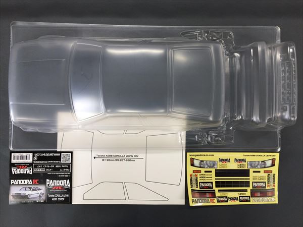 PAB-3177 Pandora RC Drift Car Body Set Toyota Corolla AE86 Levin 3Dr JDM