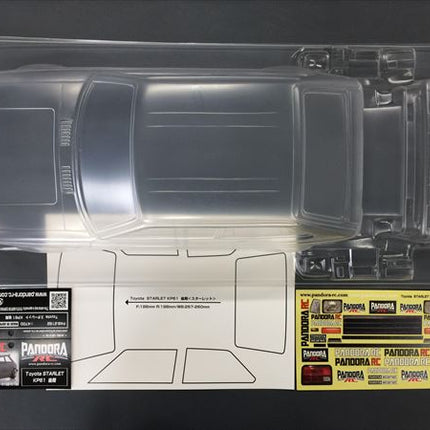 Pandora RC 1/10 Drift Car Body Set Toyota Starlet KP61 Late PAB-3182 JDM D1GP Tokyo Drift TRD