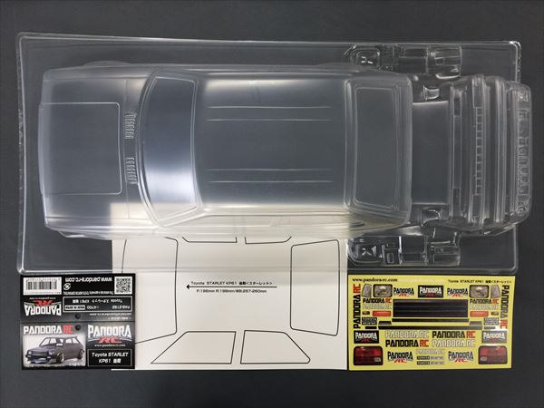 Pandora RC 1/10 Drift Car Body Set Toyota Starlet KP61 Late PAB-3182 JDM D1GP Tokyo Drift TRD