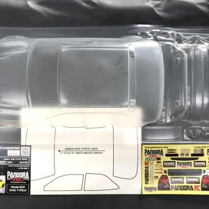 Pandora RC 1/10 Drift Car Body Set Honda Civic EK9 Type-R PAB-3188 JDM D1GP Tokyo Drift