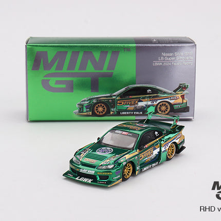 MINIGT 1/64 Scale Diecast Car Nissan LB-Super Silhouette S15 SILVIA LBWK 2024 Fausto Racing