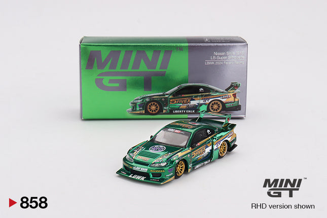 MINIGT 1/64 Scale Diecast Car Nissan LB-Super Silhouette S15 SILVIA LBWK 2024 Fausto Racing