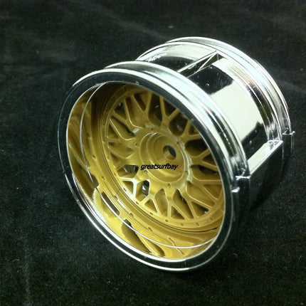Tamiya 1/10 RC Car Part 2 Piece Mesh Wheels Rim Wide Set Tamiya 50549 RC Touring Car Rim