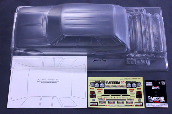 Pandora RC 1/10 Drift Car Body Set Toyota Corolla Van KE70 PAB-2159 JDM D1GP Tokyo Drift Toyota TRD