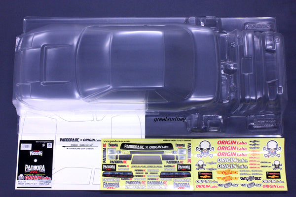 Pandora RC 1/10 Drift Car Body Set Nissan One-Via 240SX Origin Labo PAB-2163 JDM D1GP Tokyo Drift Nismo 240SX Silvia