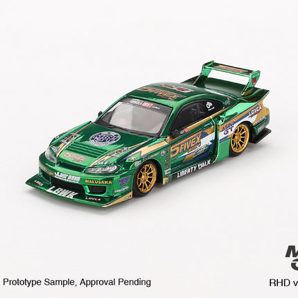 MINIGT 1/64 Scale Diecast Car Nissan LB-Super Silhouette S15 SILVIA LBWK 2024 Fausto Racing