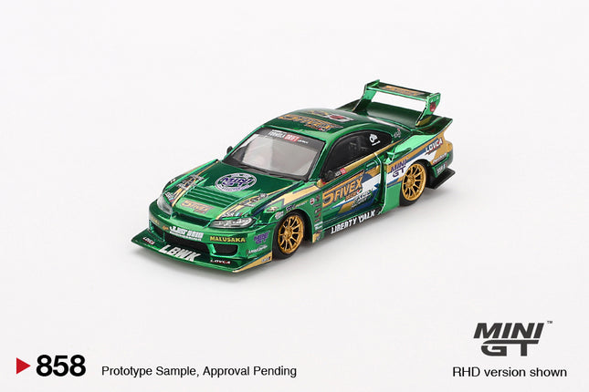 MINIGT 1/64 Scale Diecast Car Nissan LB-Super Silhouette S15 SILVIA LBWK 2024 Fausto Racing
