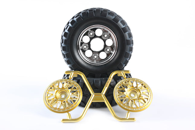 Tamiya 1/10 RC Car Part R/C Rock Block Tires w/2-Piece Mesh Wheels Tamiya 54484 CC01