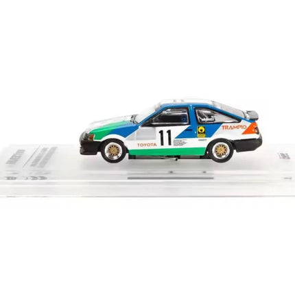 INNO64 1/64 Scale Diecast Car Toyota Corolla Levin AE86 #11 "Trampo" JTCC 1985