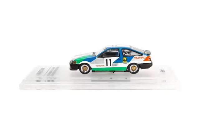 INNO64 1/64 Scale Diecast Car Toyota Corolla Levin AE86 #11 "Trampo" JTCC 1985