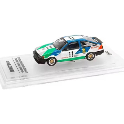 INNO64 1/64 Scale Diecast Car Toyota Corolla Levin AE86 #11 "Trampo" JTCC 1985