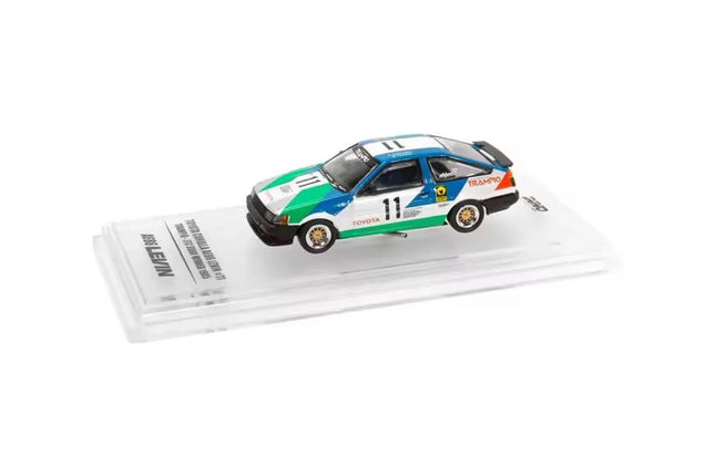INNO64 1/64 Scale Diecast Car Toyota Corolla Levin AE86 #11 "Trampo" JTCC 1985