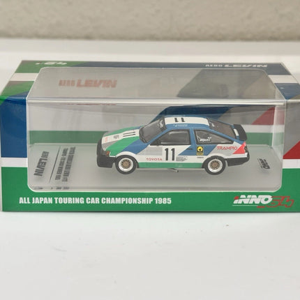 INNO64 1/64 Scale Diecast Car Toyota Corolla Levin AE86 #11 "Trampo" JTCC 1985